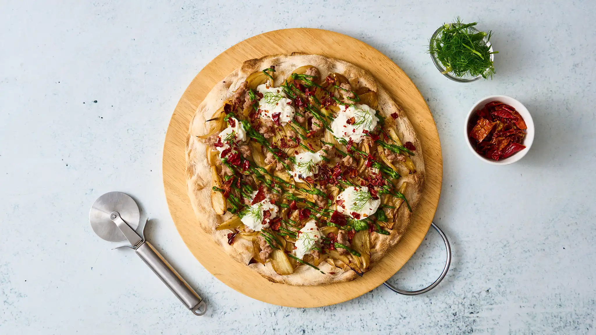 Pinsa con Salsiccia e Cime di Rapa